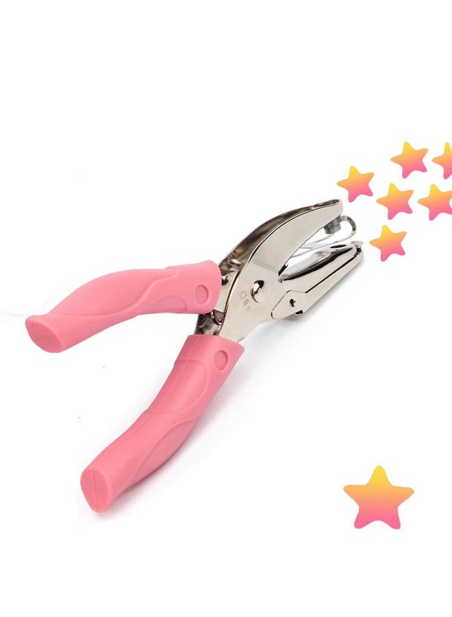 Pletpet Star-Shape Handheld Hole Paper Punch, Pletpet Heart Hole Punch + Star Hole Punch 1/4 Inch Metal Single Hole Paper Punch, with Soft-Handled for Tags Clothing Ticket - Image 1