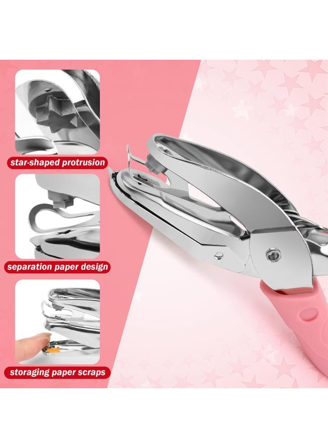 Pletpet Star-Shape Handheld Hole Paper Punch, Pletpet Heart Hole Punch + Star Hole Punch 1/4 Inch Metal Single Hole Paper Punch, with Soft-Handled for Tags Clothing Ticket - Image 4