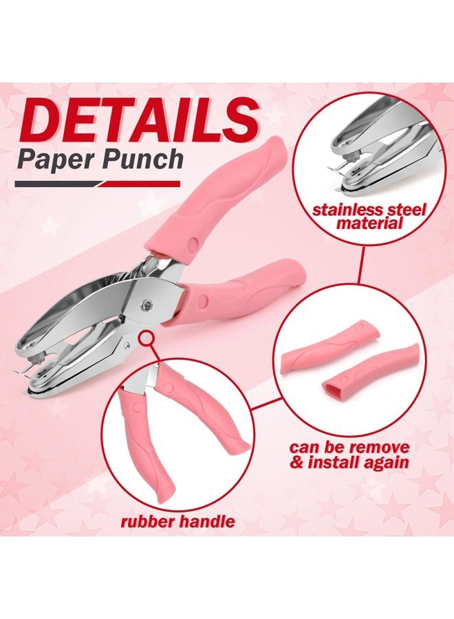 Pletpet Star-Shape Handheld Hole Paper Punch, Pletpet Heart Hole Punch + Star Hole Punch 1/4 Inch Metal Single Hole Paper Punch, with Soft-Handled for Tags Clothing Ticket - Image 3
