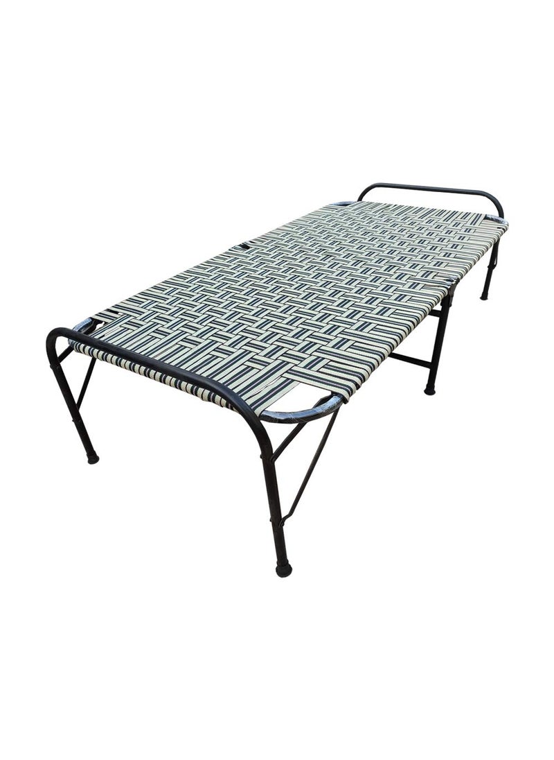 AARAM CHARPAI UDYOG AARAM CHARPAI UDYOG Painted Folding Bed For Sleeping Single Size A1 Niwar 6 Leg Support Unique Design Space SavingHeavy Duty Round Metal FramePortableMultipurposeLightweightMulticolor36 X 72 