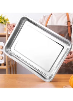 المفرج صينية ستانلس ستيل 18/8 مقاس 32x22x4.8 سم  - Image 1