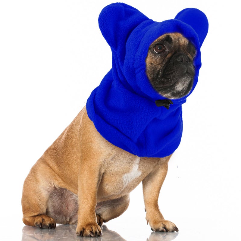 Clysee Winter Dog Hats Quiet Ears for Dogs Ear Muffs Pet Neck Warmer Scarf Hoodie Noise Protection Cover Beanie Head Wrap Costume for Pet Dog Cats(Blue,M) - Image 1