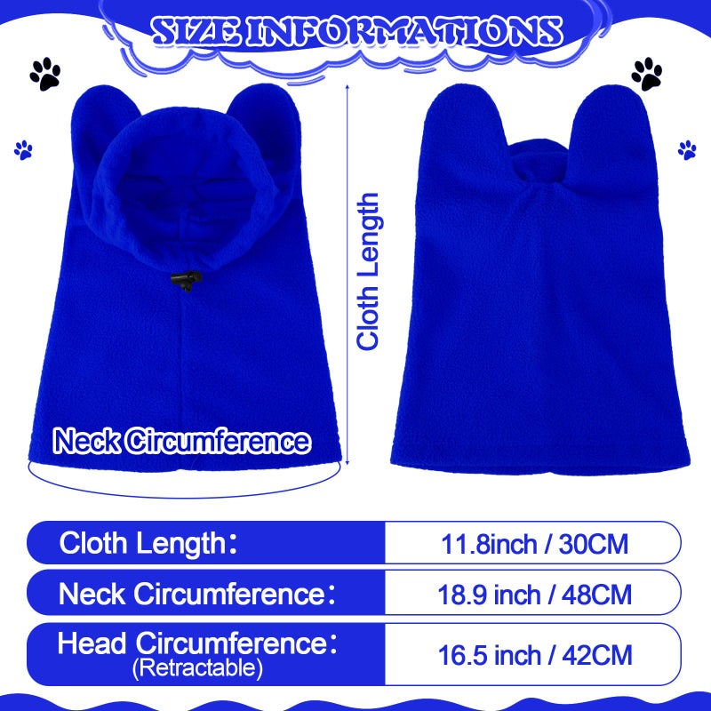 Clysee Winter Dog Hats Quiet Ears for Dogs Ear Muffs Pet Neck Warmer Scarf Hoodie Noise Protection Cover Beanie Head Wrap Costume for Pet Dog Cats(Blue,M) - Image 2