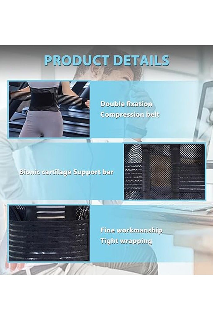 OLYSON Back Brace for Men and Women,Adjustable Waist Trainer, Anti Skid Mesh Adjustable Back Lumbar Waist Support Belt Lower for Back Pain Relief (Size: M) - Image 3