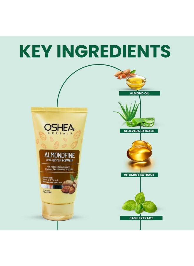OSHEA - Herbals Almondfine Anti Agening Gel Face Wash For All Skin Types | Deep Cleansing & Hydrates Skin With Almond Oil & Vitamin E 150Gm - Image 1