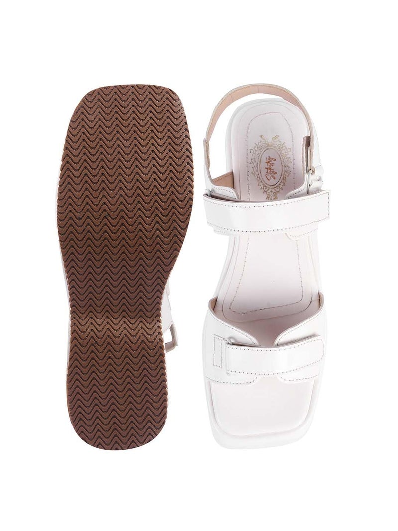 Shoetopia Women's  Platform Sandals – Chunky Velcro Strap Wedges, Comfortable Open||Toe Casual Streetwear, Travel & Daily Style Footwear - Image 4