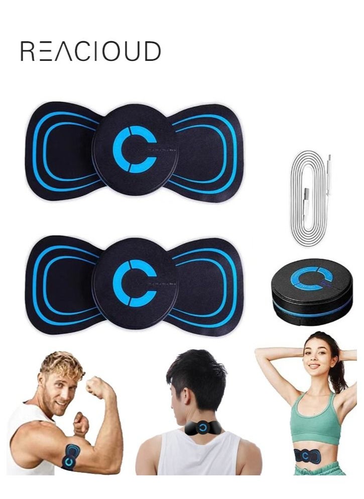 REACLOUD 2 Pack Microcurrent EMS Mini Electric Shoulder and Neck Physiotherapy Massager for Muscle Pain Relief Portable Mini Electric EMS Neck Massager  - Image 1