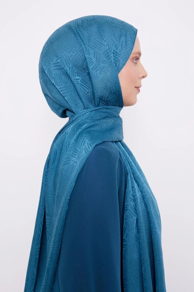 Levidor Water Green Stripe Pattern Jacquard Janjan Shawl