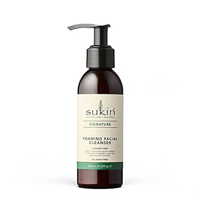 Sukin Foaming Facial Cleanser Pump, Gentle Gel Cleanser with Green Tea, Aloe Vera & Chamomile to Purify, Soothe & Tighten Skin, 4.23 Fl Oz - Image 1