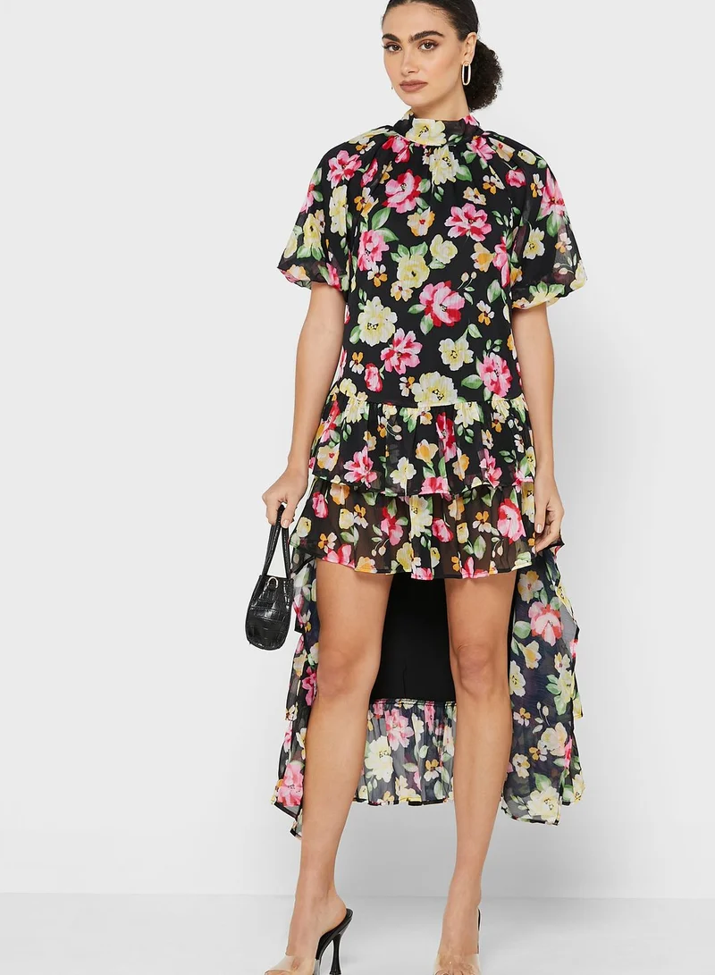 LOST INK Floral High-Low Dress