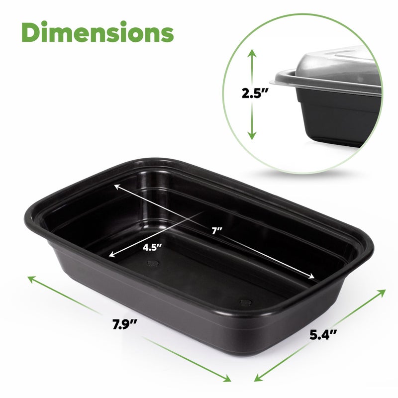 Comfy Package [24 oz - 50 Pack - 1 Compartment Reusable Meal Prep Containers - Microwaveable  Dishwasher and Freezer Safe  BPA-Free  Portion Control and Convenience Food Storage with Lids  Stackable - Image 2