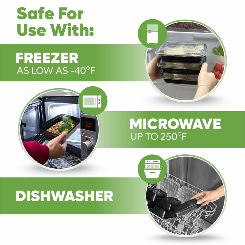 Comfy Package [24 oz - 50 Pack - 1 Compartment Reusable Meal Prep Containers - Microwaveable  Dishwasher and Freezer Safe  BPA-Free  Portion Control and Convenience Food Storage with Lids  Stackable - Image 4