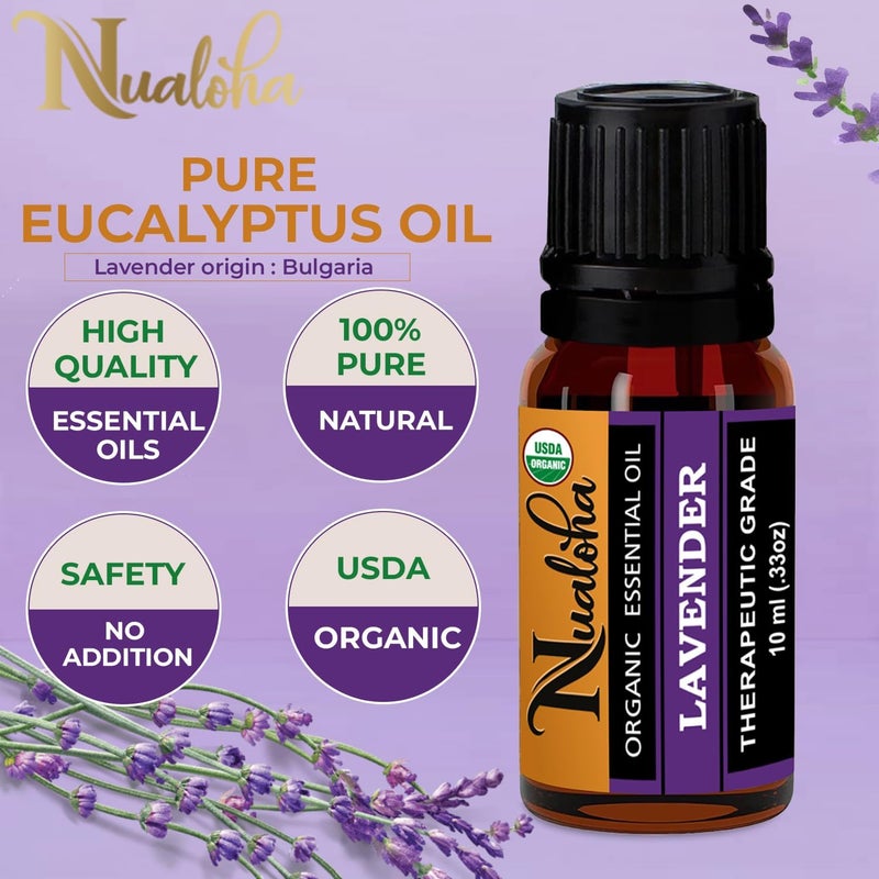 Nualoha Organic Lavender Essential Oil, Bulgarian Pure Natural Lavender Oil for Aromatherapy, Diffuser, Relaxation, Skin And Hair Care - 10 ML - Image 2