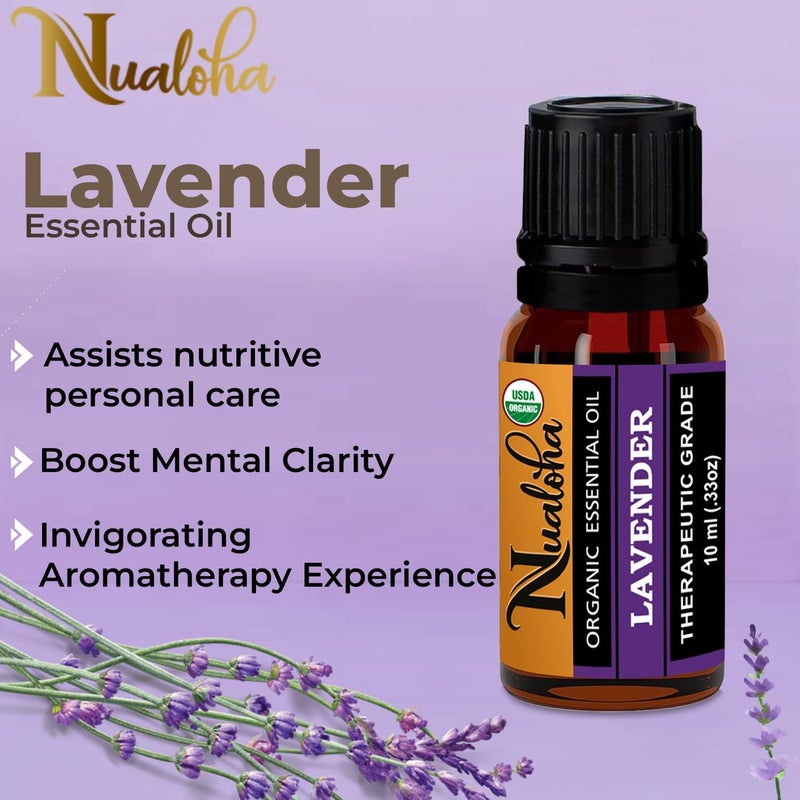 Nualoha Organic Lavender Essential Oil, Bulgarian Pure Natural Lavender Oil for Aromatherapy, Diffuser, Relaxation, Skin And Hair Care - 10 ML - Image 5