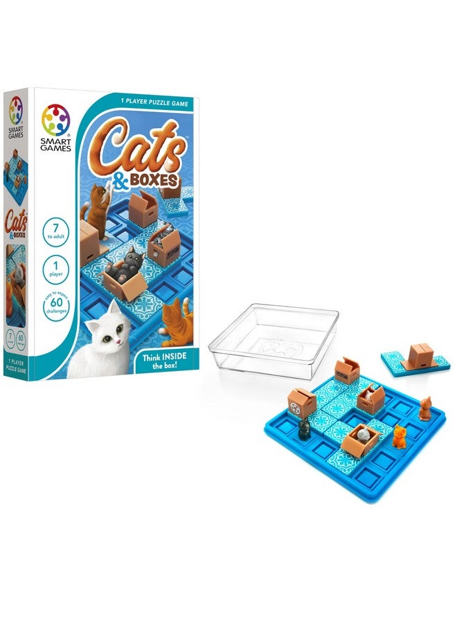 SmartGames لعبة السفر القطط والصناديق مع 60 تحديًا للأعمار من 7 إلى البالغين - Image 1