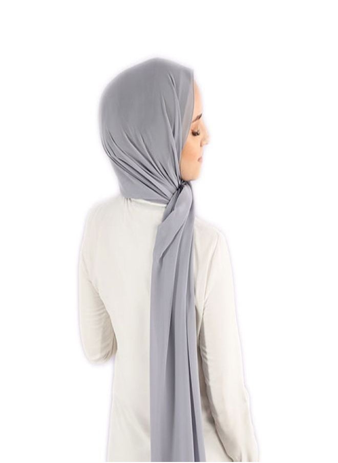Fatah - Scarf Chiffon Crepe High-Quality - Light Grey - From Fatah - Image 1