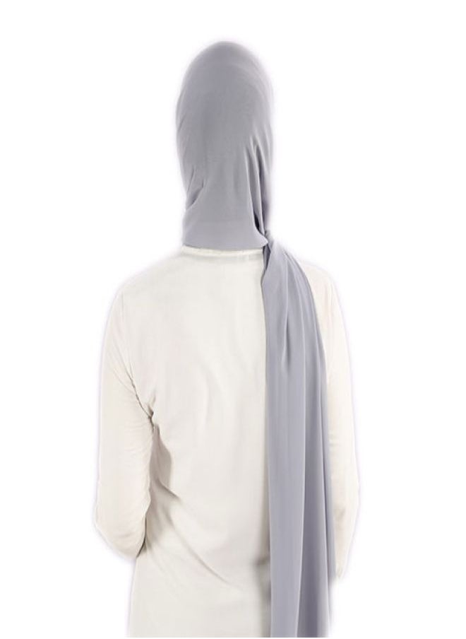Fatah - Scarf Chiffon Crepe High-Quality - Light Grey - From Fatah - Image 1