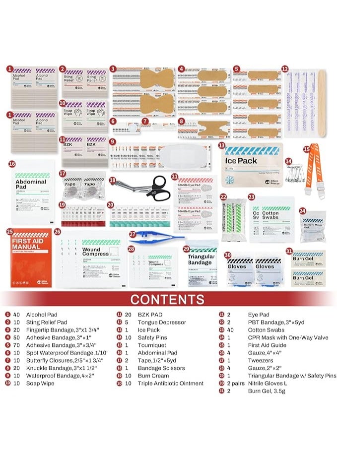 RHINO RESCUE 371 Pieces OSHA All-Purpose First Aid Kit, Ideal for Emergency, School, Business FSA HSA Eligible - Image 3