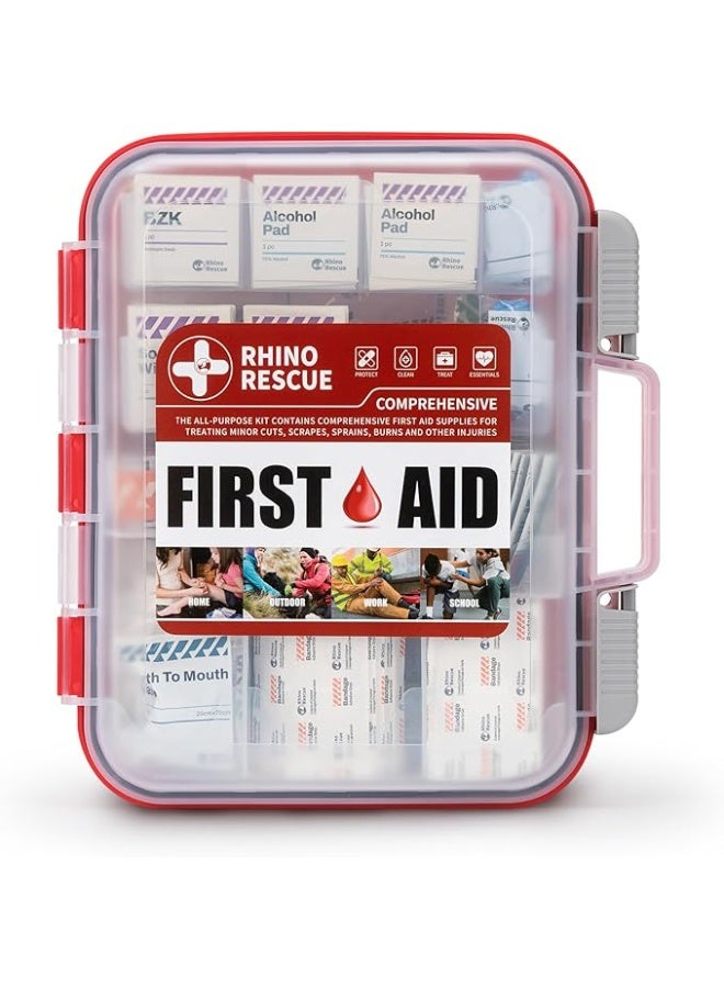 RHINO RESCUE 371 Pieces OSHA All-Purpose First Aid Kit, Ideal for Emergency, School, Business FSA HSA Eligible - Image 1