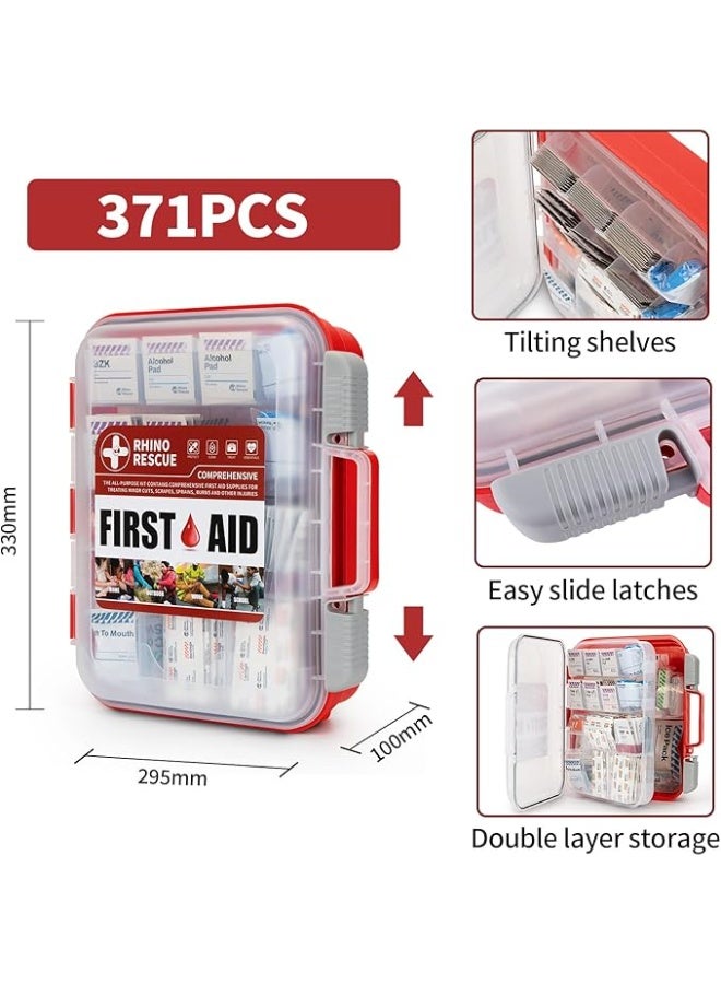 RHINO RESCUE 371 Pieces OSHA All-Purpose First Aid Kit, Ideal for Emergency, School, Business FSA HSA Eligible - Image 2