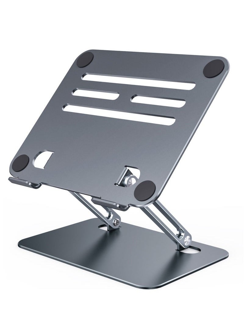 Metal Laptop Rotating Foldable Computer Stand, 180 Degree Rotation, Hollow Design for Easy Heat Dissipation, Fully Compatible with All Computers, Laptops, and Tablets - Image 1
