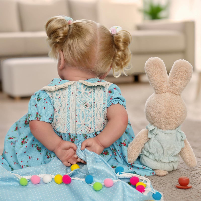 JIZHI Lifelike Reborn Baby Dolls - 18 Inch Realistic-Newborn Baby Dolls Blond Girl Handmade Real Life Toddler Dolls with Clothes for Kids Age 3+ - Image 5