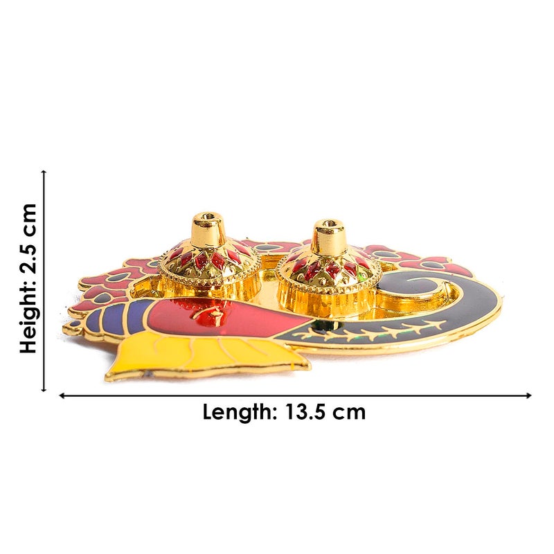 SATVIK STORE SATVIK 1 Pc Ganeshshaped Kankavati Roli ChawalRice Holder Akshata Kumkum Haldi Holder Indian Festival Rakhi Pooja Thali Diwali Pujan Puja Mandir Tika Platter Housewarming Gifts Items - Image 4