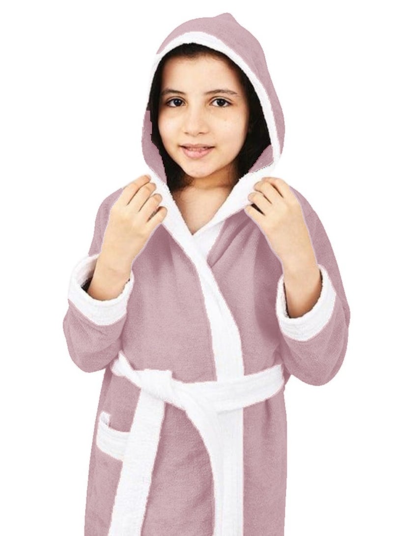 Banotex Kids Bathrobe Made of Pure Cotton in Fleece Color with a Hood Comfortable for Kids - Girls and Boys - Image 2