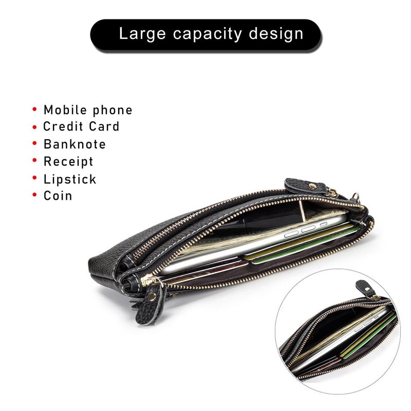 Women's Large Capacity Zip Around Wallet with Detachable Wristlet - Image 2
