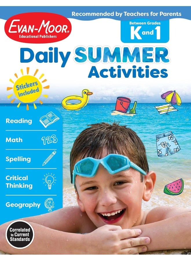 Daily Summer Activities: Between Kindergarten and 1st Grade, Grade K - 1 Workbook  - Image 1