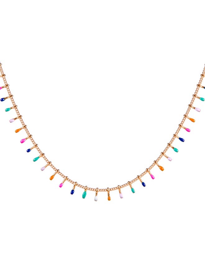 Minza ” Zingari ” Pure 18K Gold, Vitreous Enamel, Handmade Anklet for Women, Chain Anklet, 1.300 grams of Gold, Jewelry for Casual & Special Occasion - Image 5