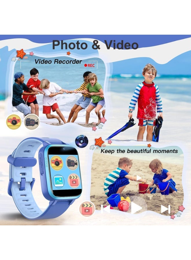 ZONEY Kids Camera Smartwatch, Game Watch Toy with Music Player, Kids Video Smart Watch with 16 Games, Flashlight,Alarm Clock,Pedometer, Birthday Gift for Boys Girls (Blue) - Image 5