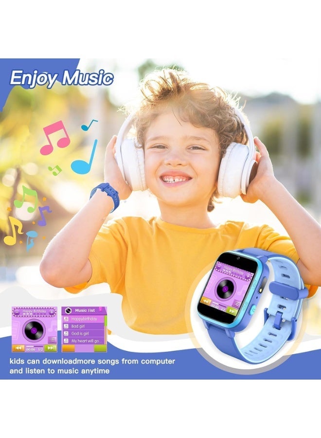 ZONEY Kids Camera Smartwatch, Game Watch Toy with Music Player, Kids Video Smart Watch with 16 Games, Flashlight,Alarm Clock,Pedometer, Birthday Gift for Boys Girls (Blue) - Image 2
