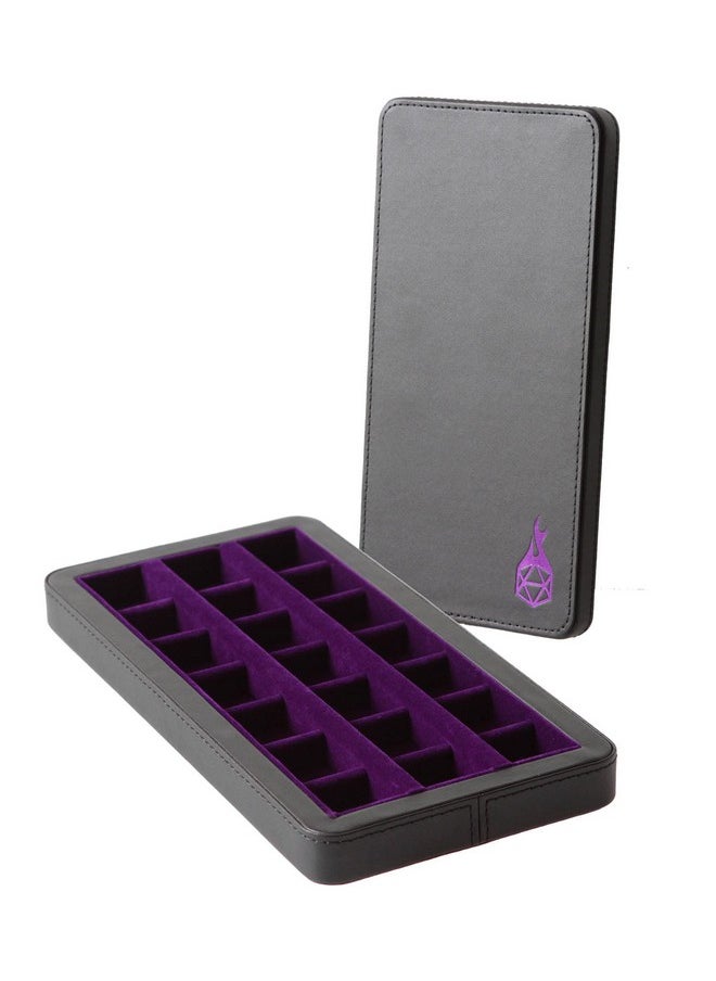 Forged Dice Co. Reliquary Large Divided Dice Case With Dice Tray For Polyhedral Dice Sets 21 Feltlined Chambers Magnetic Lid Closure Metal Dice Storage Box Purple  - Image 3