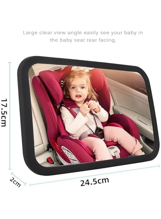 TRASSLE Baby Backseat Headrest Mirror for Rear Facing Infant Car Seat View, Universal Shatterproof Light & Wide Rearview Convex Glass  - Image 3