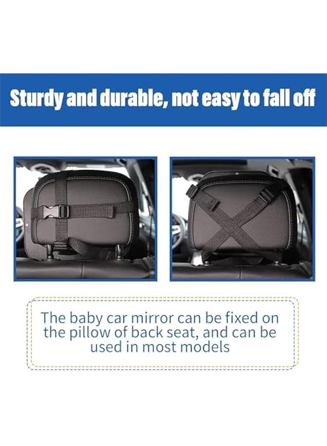 TRASSLE Baby Backseat Headrest Mirror for Rear Facing Infant Car Seat View, Universal Shatterproof Light & Wide Rearview Convex Glass  - Image 5