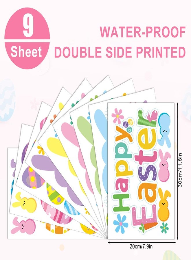 Whaline Easter Window Clings Happy Easter Bunny Rabbit Egg Window Stickers Double-Side Glass Decals for Home Office School Shop Display Party Decorations, 107Pcs, 9 Sheet - Image 5