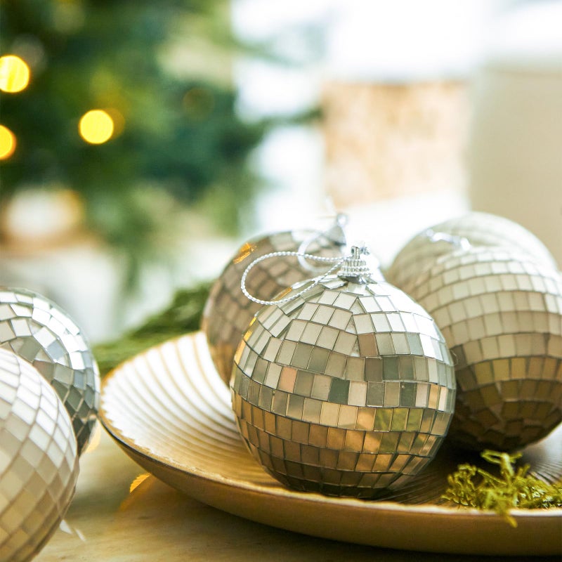 DN DECONATION Christmas Ball Ornaments Set Of 12 – 2.36" Blue & White Glass Balls With Xmas