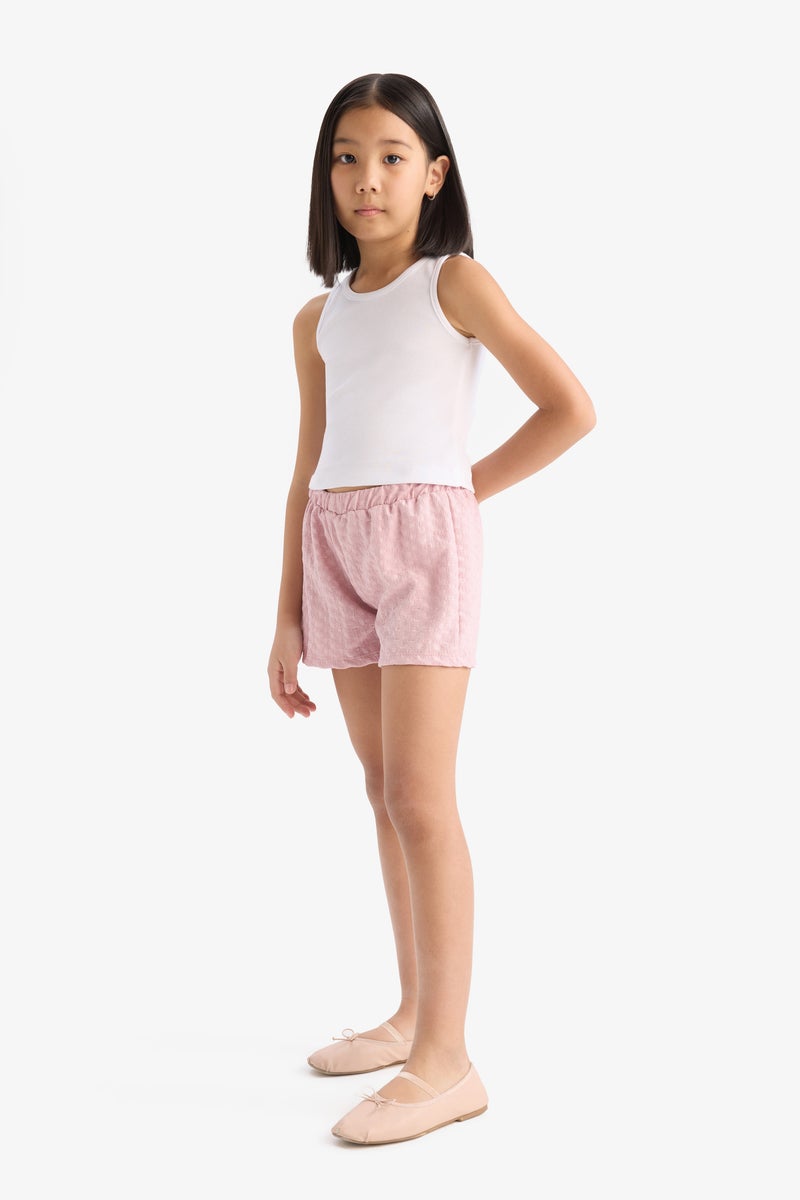 DeFacto Pink Girl Girl Elastic Waist Shorts Casual - Image 2
