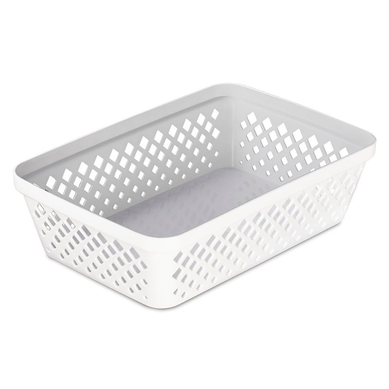 Glad Plastic Storage Basket Set - Multipurpose Drawer Trays, Kitchen Pantry Containers, and Bathroom Bins - 6 Pack Medium Organizers, White - Image 3