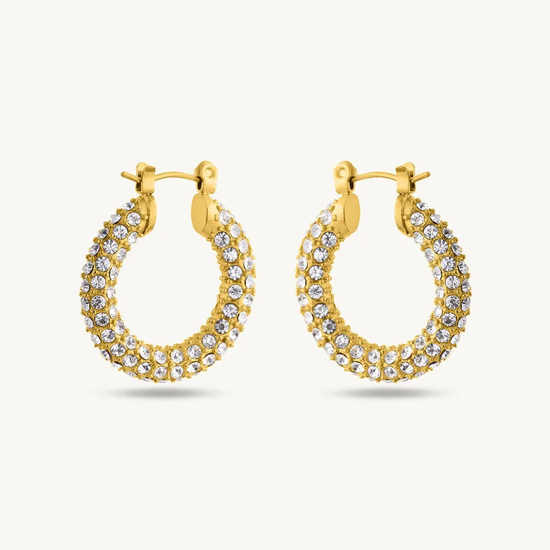 Palmonas PALMONAS CZ Studded Stud Earrings for Women | 18K Gold Plated, Waterproof & Anti-Tarnish