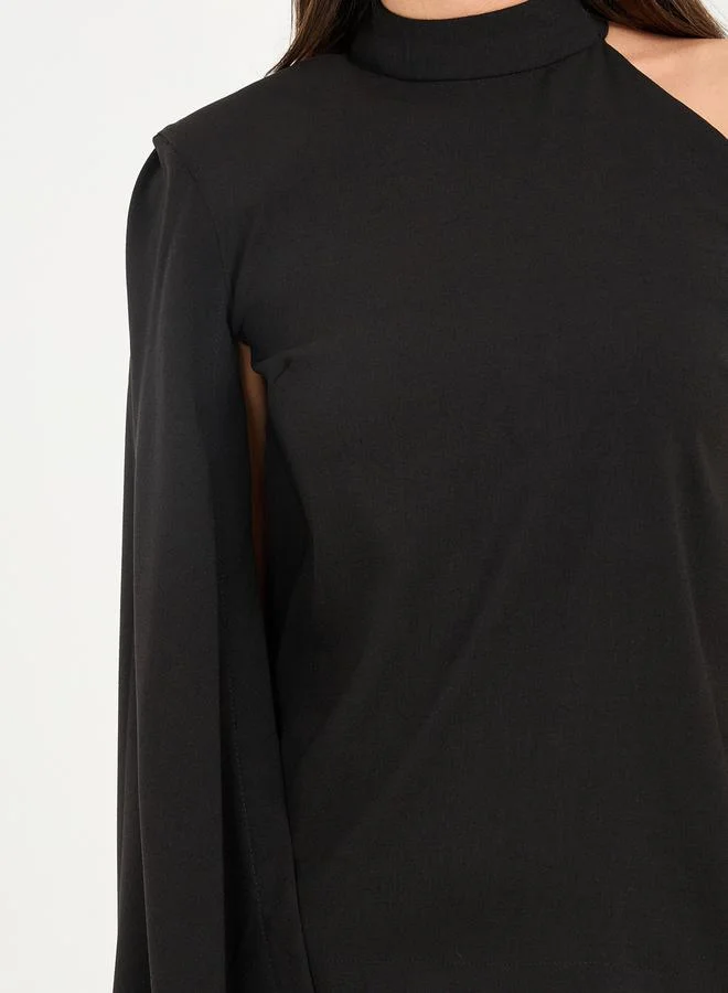 ستايلي Cape One Sleeve Halter Neck Regular Fit Blouse