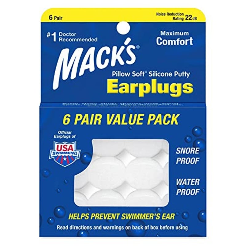 Mack's Pillow Soft Silicone Earplugs Value Pack, 6 Count - Image 1