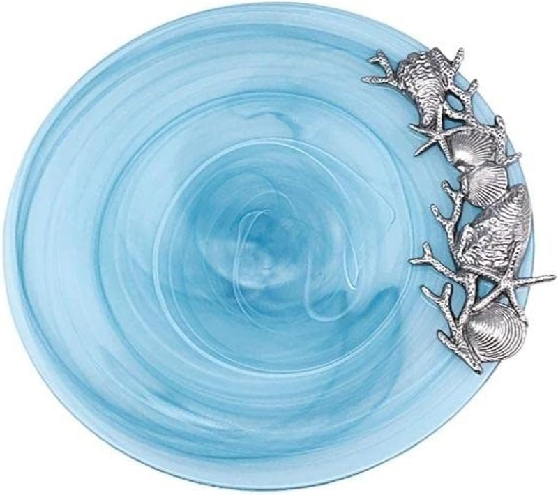 Mariposa Alabaster Aqua Seaside Platter  - Image 1