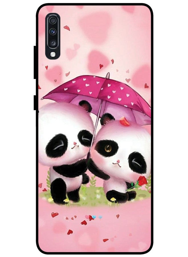 Protective Case Cover For Samsung Galaxy A70 Smart Series Printed Protective Case Cover for Samsung A70 Panda Love