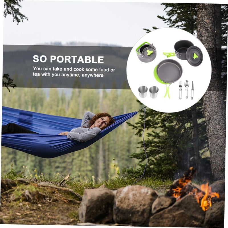 Portable Camping Cookware Set with Non Stick Utensils and Food Grade Chopping Board - Image 5