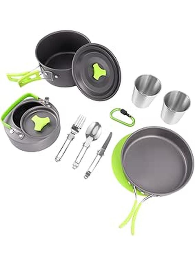 Portable Camping Cookware Set with Non Stick Utensils and Food Grade Chopping Board - Image 1