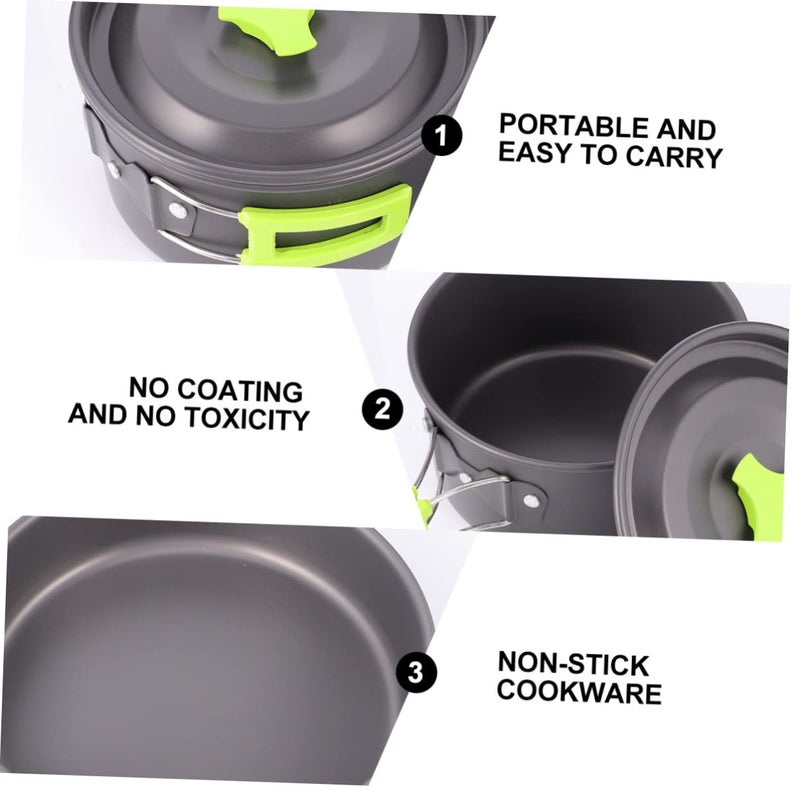 Portable Camping Cookware Set with Non Stick Utensils and Food Grade Chopping Board - Image 3