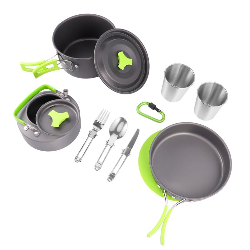Portable Camping Cookware Set with Non Stick Utensils and Food Grade Chopping Board - Image 2
