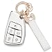 JAMCARI for Chevy Key Fob Cover Soft TPU Protection Case with Keychain for 20212025 Chevy Suburban Tahoe GMC Yukon Denali Silverado Buick Enclave Smart Remote Key Shell5 Buttons White - Image 2